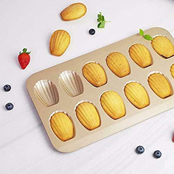 3 Pack 12 Cups Shell-Shaped Scones Non-Stick Pan Mold Baking Pan French Mousse Baking Mold Biscuit Snack Mold
