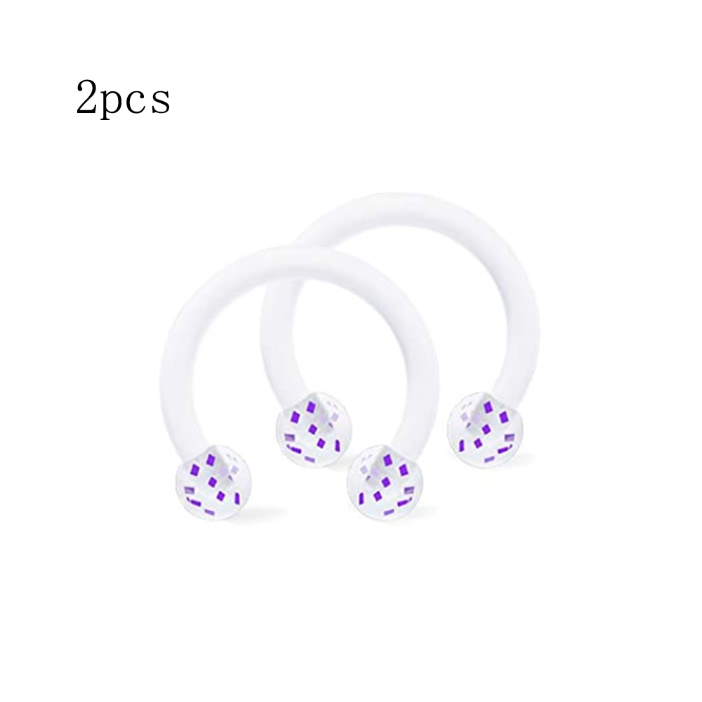 Clear Kraakbeen Earring Piercing Vazallen Flexibele Acryl Helix Hoop Neus Lip Stud Wenkbrauw Tragus Septum Hoefijzer Ring Paars: B Nose 2pcs