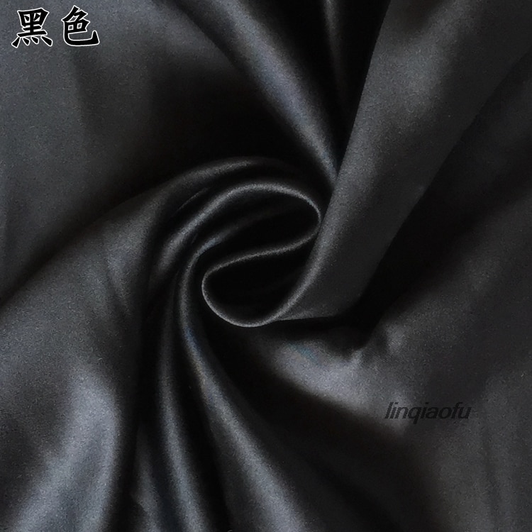Black and gray thick satin imported wedding satin fabric with thick satin Wedding dress fabric