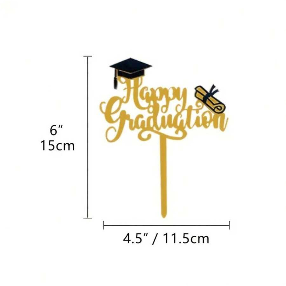 1/12 stks Gefeliciteerd op Afstuderen Taart Decoratie in 2025-Decoratie Benodigdheden voor Middelbare School/Universiteit/Senior: M