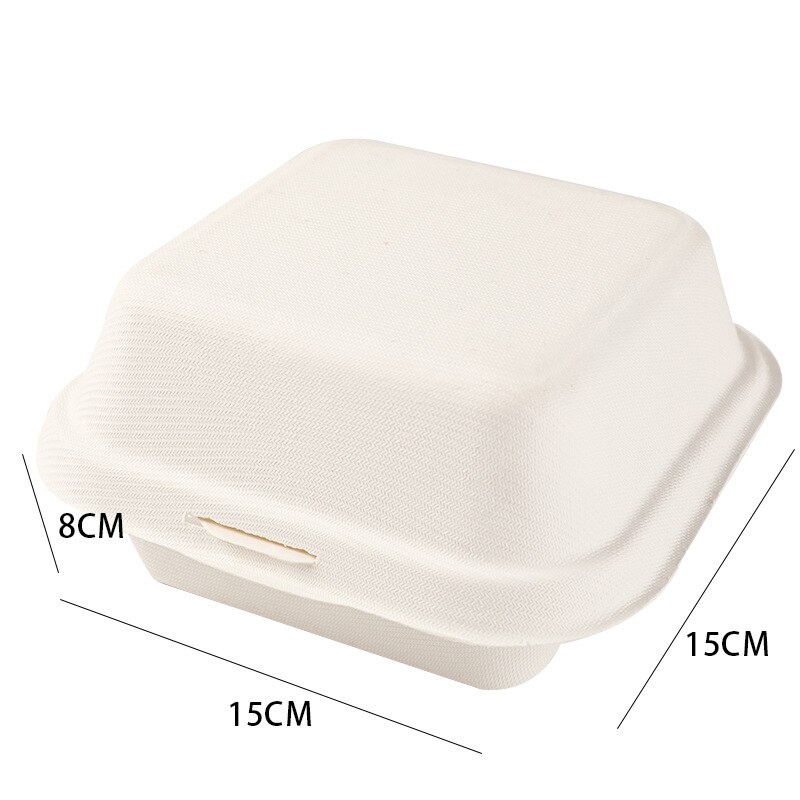 1Pc Wegwerp Bento Lunchbox Bakken Cak Voedsel Containers Dessert Milieubescherming Snack Dozen Microwavable Lunchbox: white