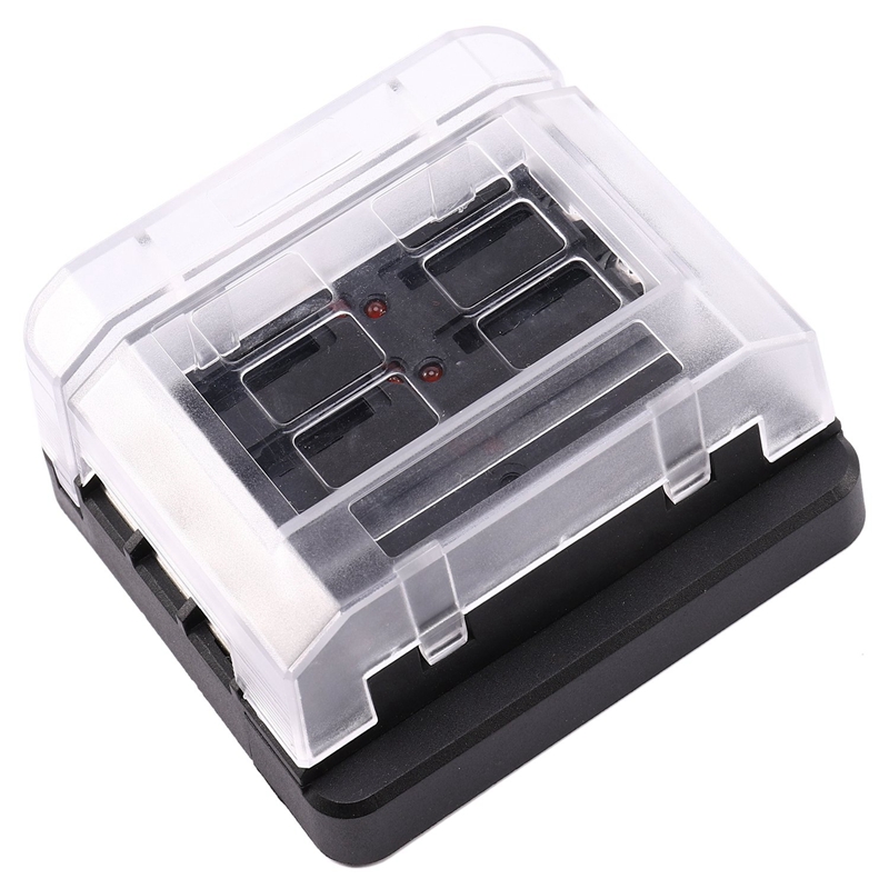 Dc 12-32V Truck Motorhome-Coach Boat Bus Bar Power Distribution Block Double Busbars 12-Way Boat Bus 12-Way Fuse Box With Led Li