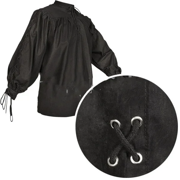 Disfraz de guerrero de caballero Medieval para hombres adultos, Túnica verde, ropa de caballero normano, camiseta trenzada de pirata sajona para hombres