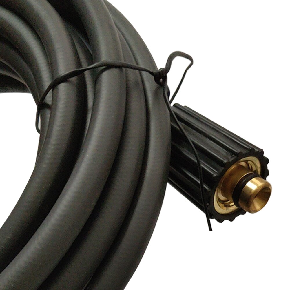 8m Cleaning Black Pressure Washer Hose Coupling Reinforced PVC Long M22 Thread Garden Replacement Tube Durable For Nilfisk