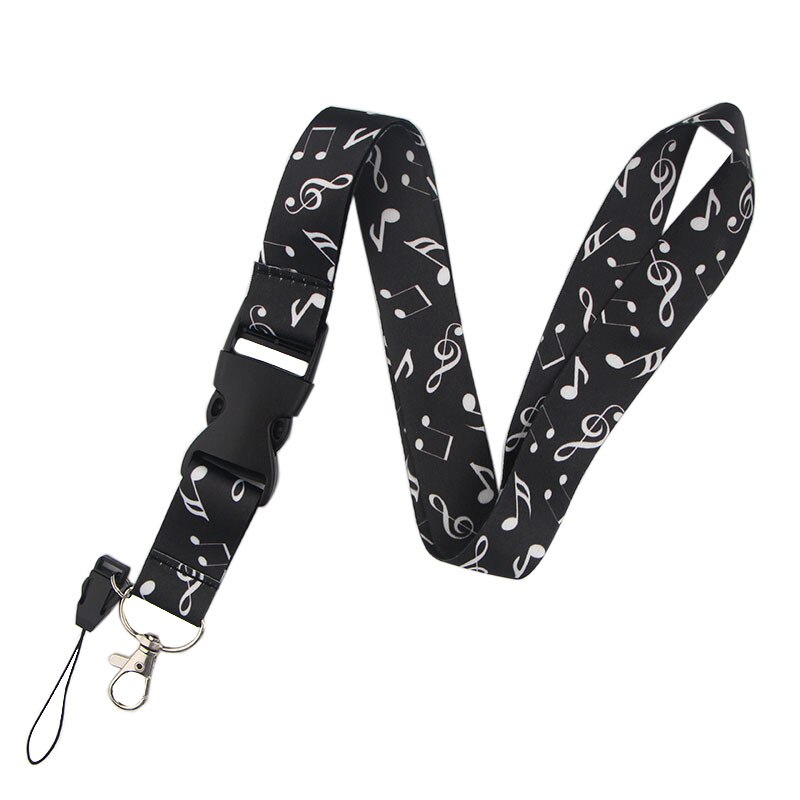 Piano Notities Chinese Stijl Lanyard Keys Telefoon Houder Grappige Neck Strap Met Sleutelhanger Id-kaart Diy Dier Omboordsels Linten Hangen touw: 1