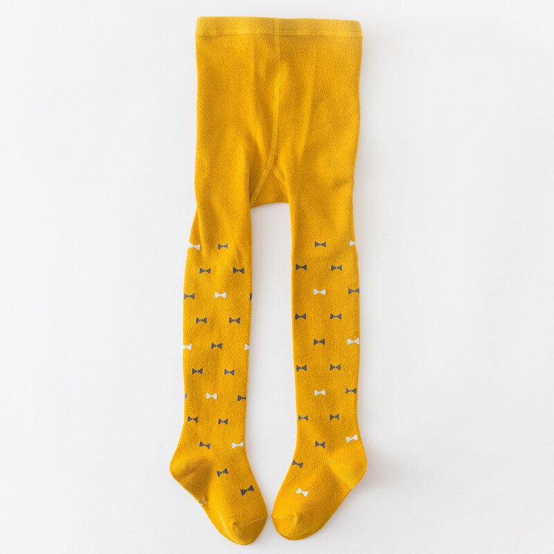 Barn baby piger bomuld strikke tights småbørn børn strømpebukser sløjfe-knude printet bløde varme børn prinsesse leggings strømpebukser