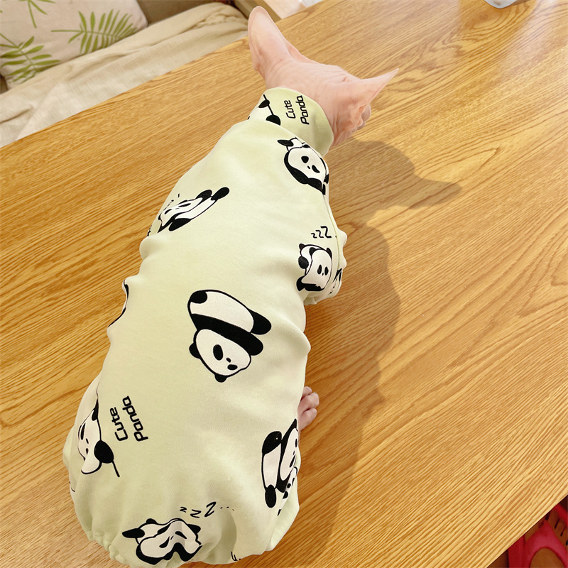 Manteau de dessin animé en coton pour chat Sphynx au printemps hiver maillot de corps à 4 pattes pour chats mignon canard chiot panda vêtements de détente pour chatons