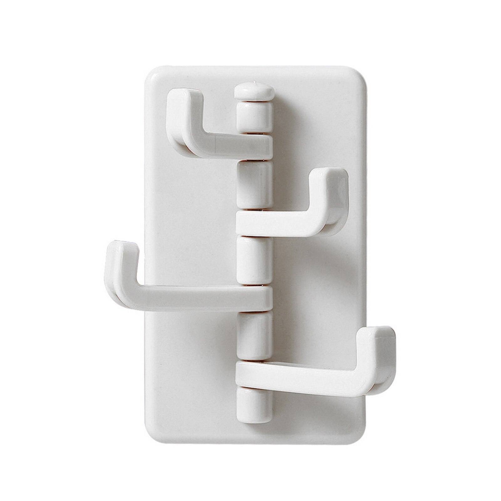 Gancho giratorio multiusos, gancho de 4 eslabones, estante de pared para baño, toallero, sin perforación y sin huellas, WWO: White 1PC