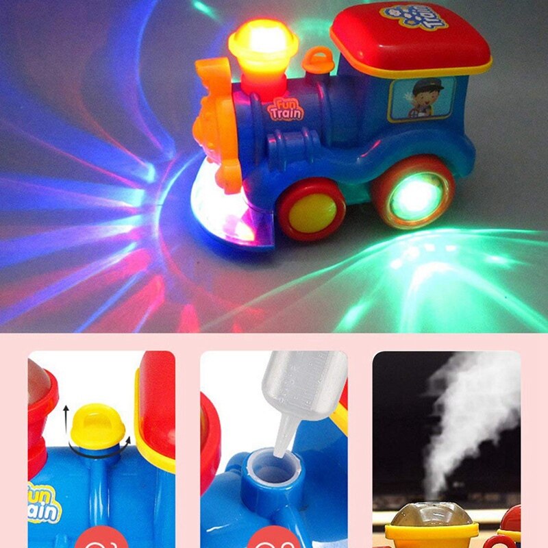 Go Steam Train Locomotive for Kids - Classic Battery Operated Toy Engine Car with Smoke, Lights and Sound (Realistic Water Vapor