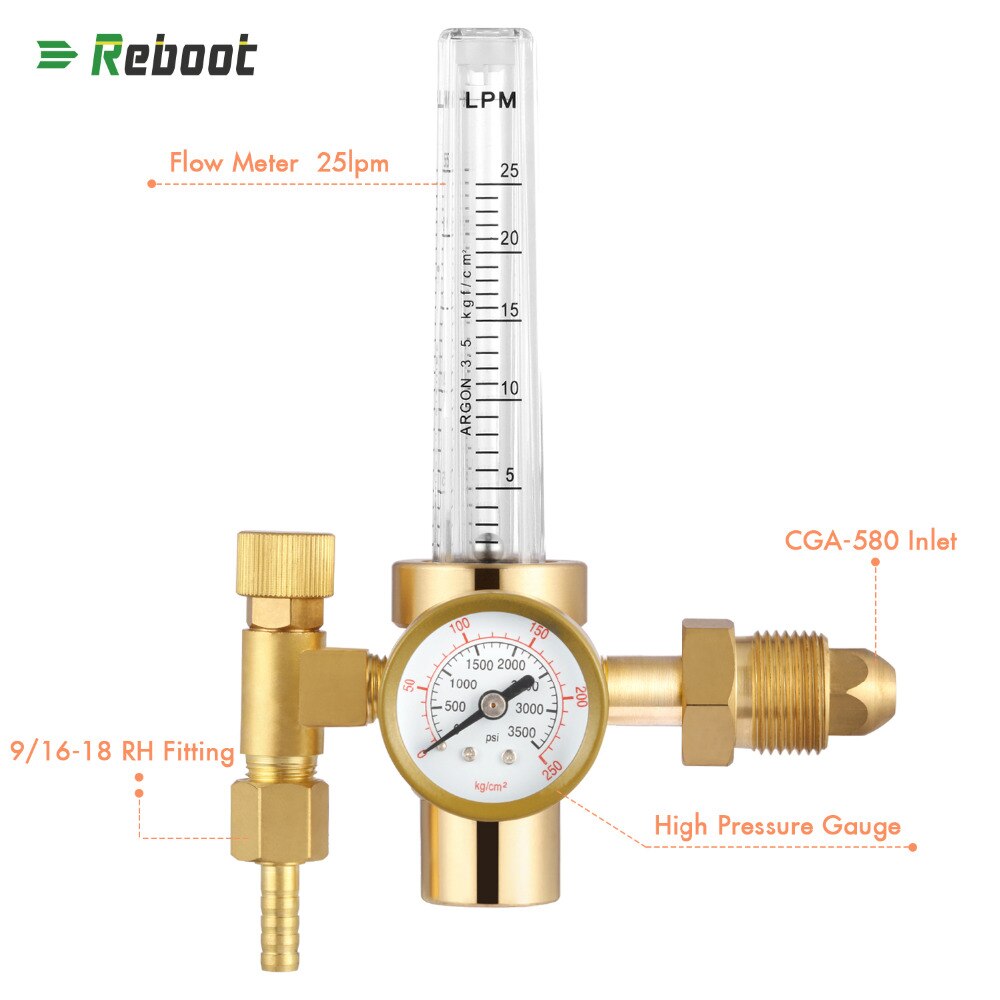Reboot Argon Flow meter Welding Regulator Gas Valves Copper Welding Accessory TIG Weld