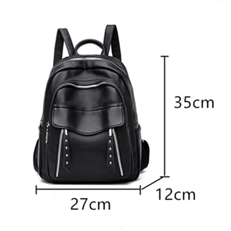 Preppy Stijl Pure Kleur Rugzak Voor Vrouwen Waterdichte Pu Lederen Grote Packbag Vrouwelijke Elegante Trendy Bagpack Sac A Main