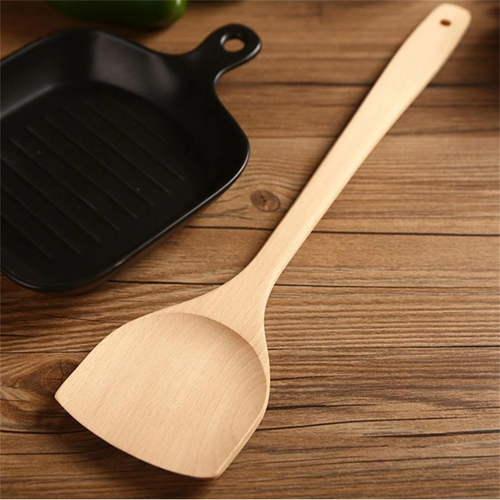 Holz-Kochgeschirr mit langem Griff, rutschfest, verbrühungsfrei, Spatel, Suppenlöffel, Haushalt, hitzebeständiges Utensil, Küchenzubehör