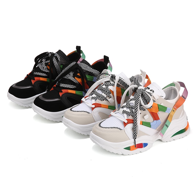 Bunte Frauen Laufschuhe Leichte draussen Plattform Turnschuhe Weibliche Städtischen Sport Joggen Schuhe Fitnessstudio Fitness Trainer