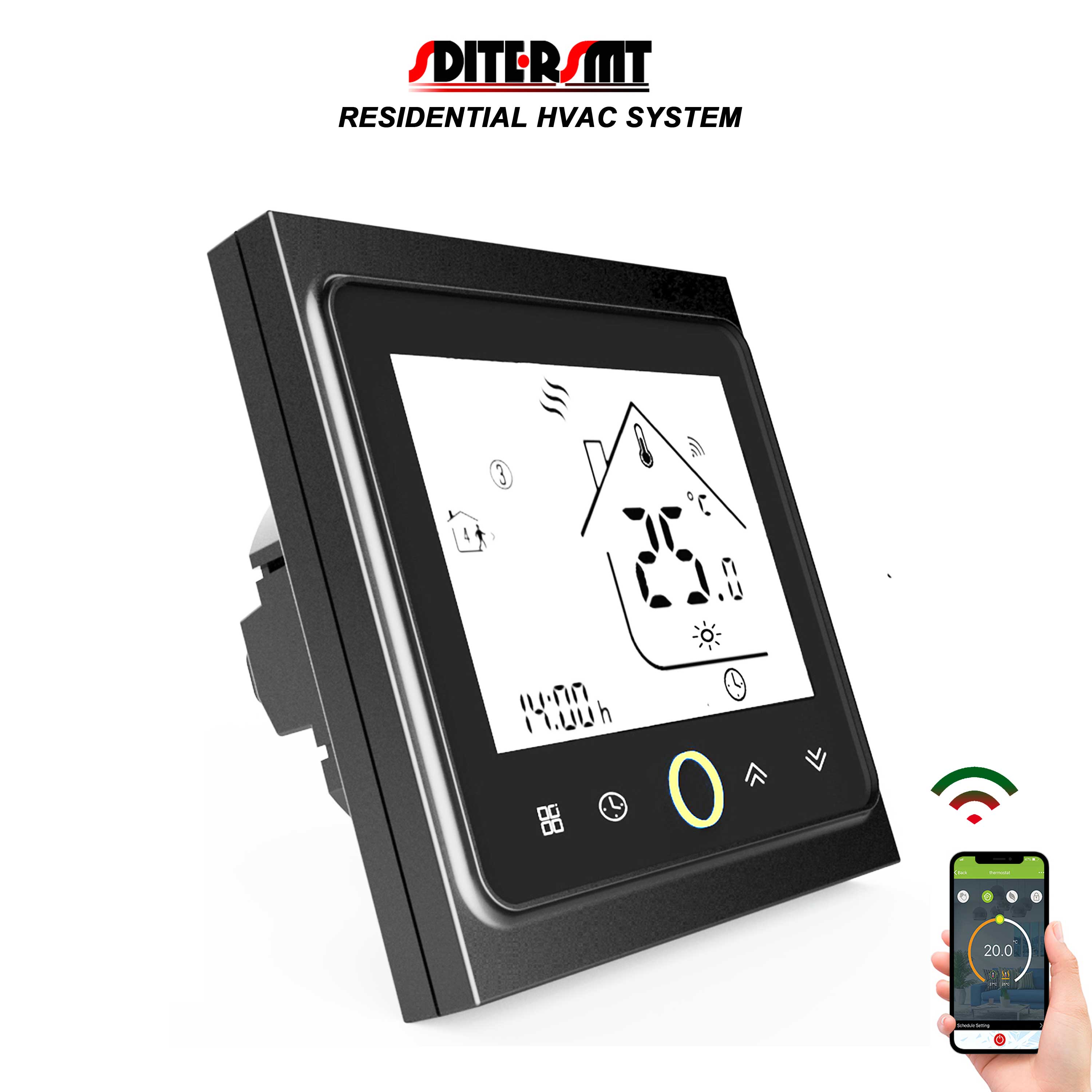 Termostato infrarrojo de doble Sensor, WIFI para calentador de sustrato de calefacción de placa base RS485 y MODBUS opcional, 220V, 24V, 16A