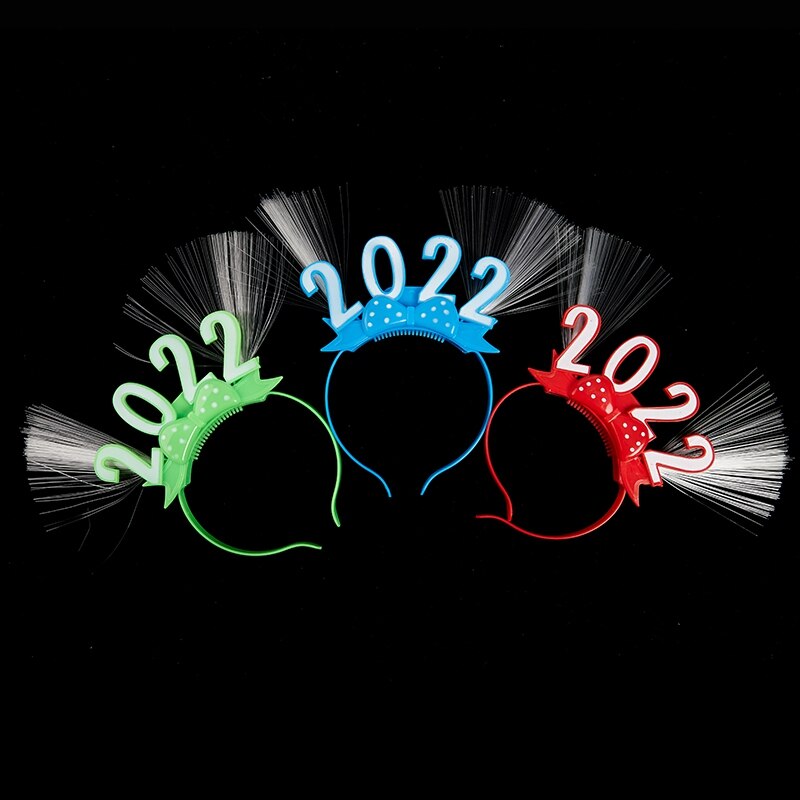 LED Glow Headband Flashing Blinking Crown Happy Year Hair Bands Party Decoration Favors