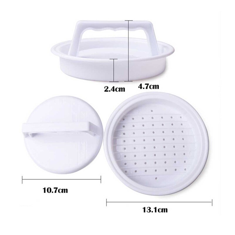 2 st/set rund form hamburgerpress livsmedelsgodkänd plastbiffmaskin kött hamburgare form form nötkött grill hamburgare press