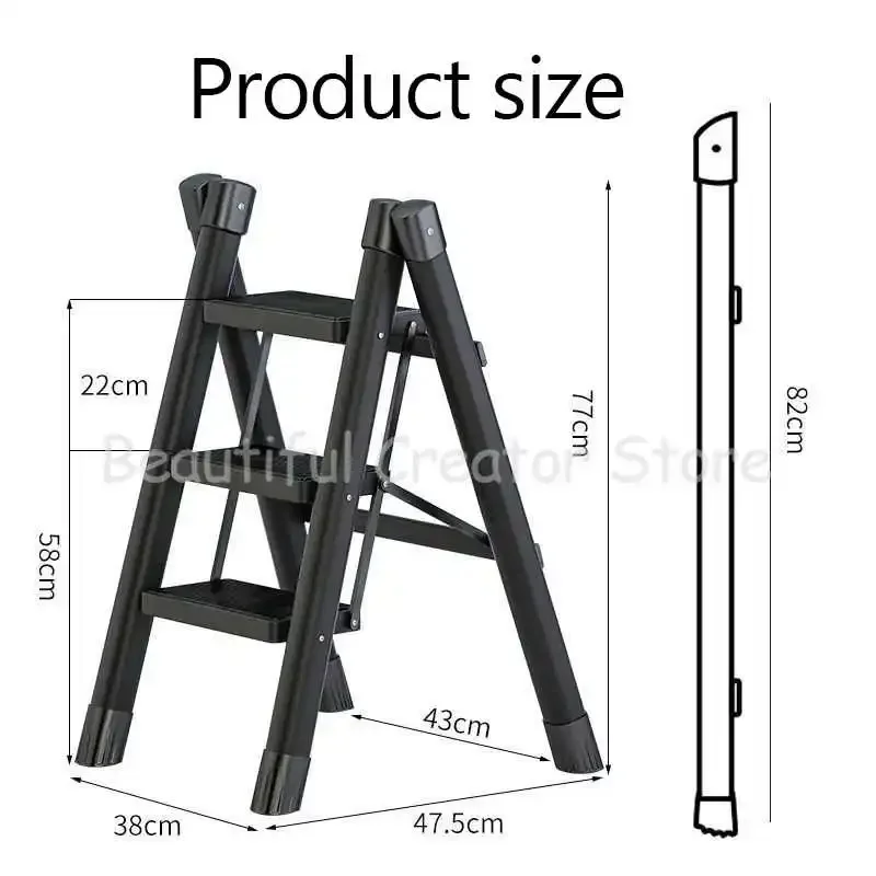 Small Stand Ladder Household Folding Ladder 2/3 Step Ladders for home... – Grandado