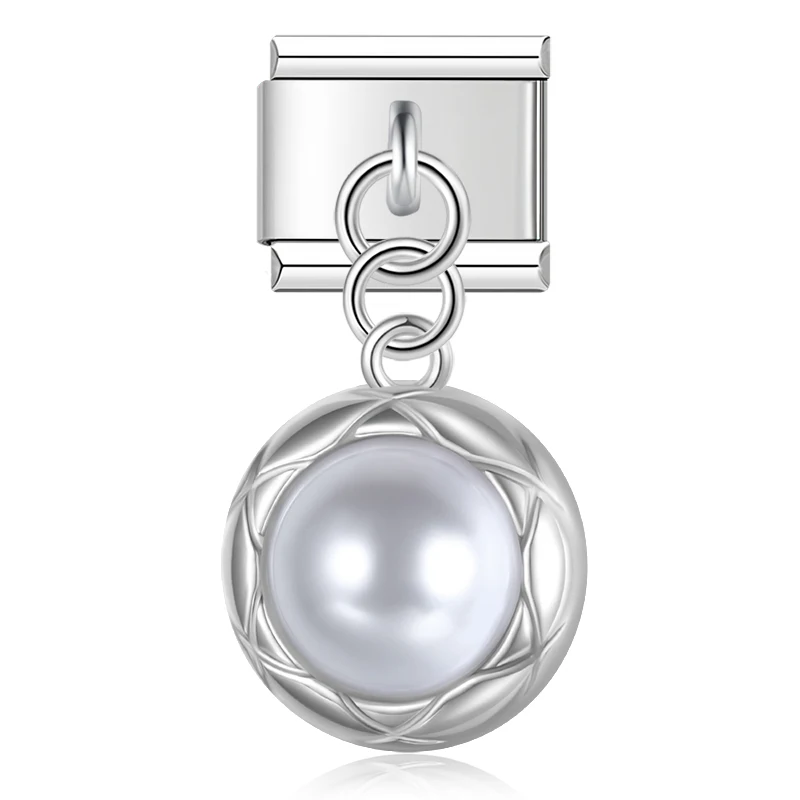 Hapiship nudo de lazo alas de Ángel brillante CZ enlace italiano encanto ajuste 9mm pulsera de acero inoxidable fabricación de joyería DIY DJ652: orange