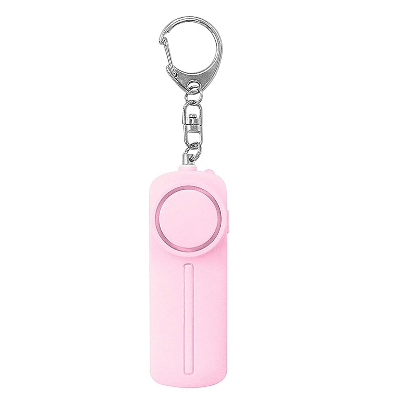 Personal Alarm Keychain 130 DB Warning Device with LED Light Suitable for Ladies, Children, Seniors and Joggers: Pink