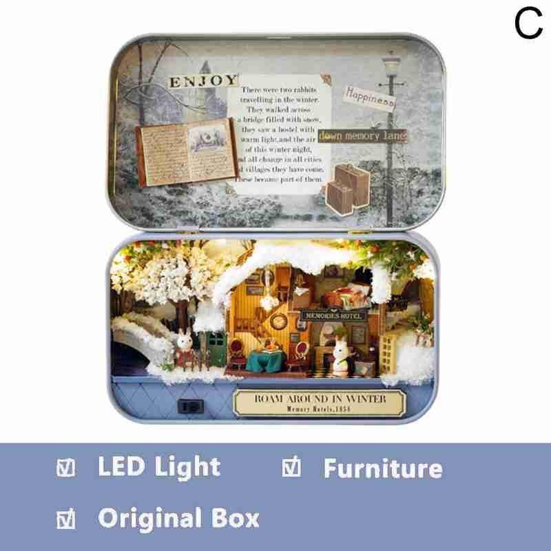 Diy Huisje Handgemaakte Grappige Doos Theatre Miniatuur Box Meubels Miniatuur Speelgoed Kinderen: C