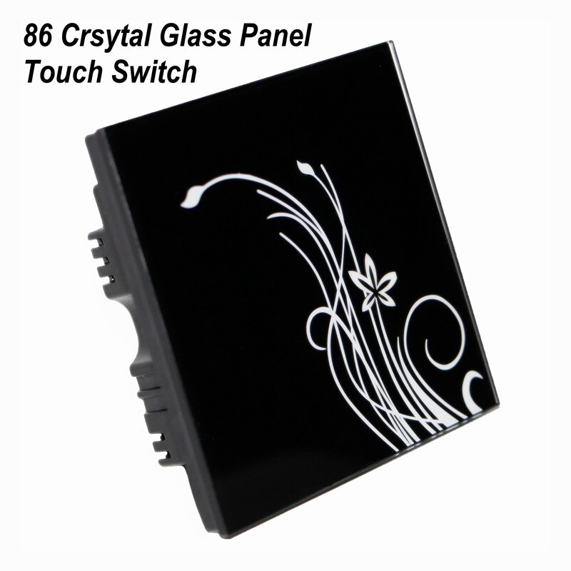 Light Switch Touch Wall Switch 1Gang/2Gang/3Gang 2Way Touching Light Switch White/Black Crystal Glass Switch Russia Popular