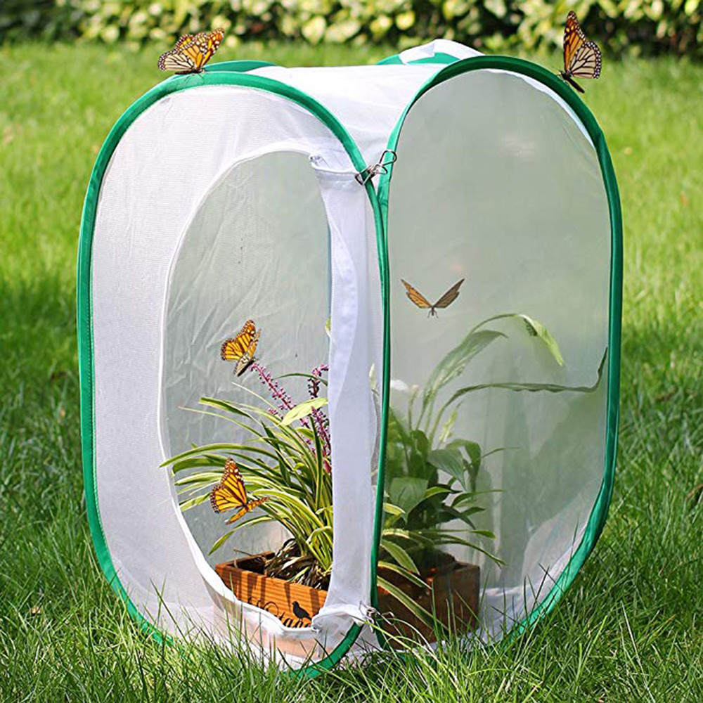 1PC Collapsible Insect and Butterfly Habitat Cage Terrarium Pop up Open Cloth Foldable Housing Enclosure Portable Strip Cage #A