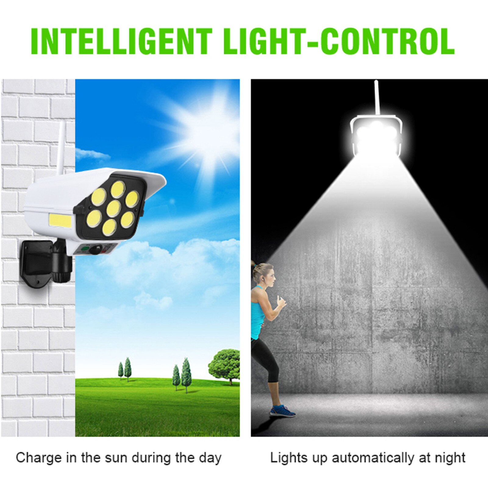 Solar Wall Light Human Induction Waterproof Street Lamp Intelligent Control Electricity 3 Modes Decoration Indoor Outdoor