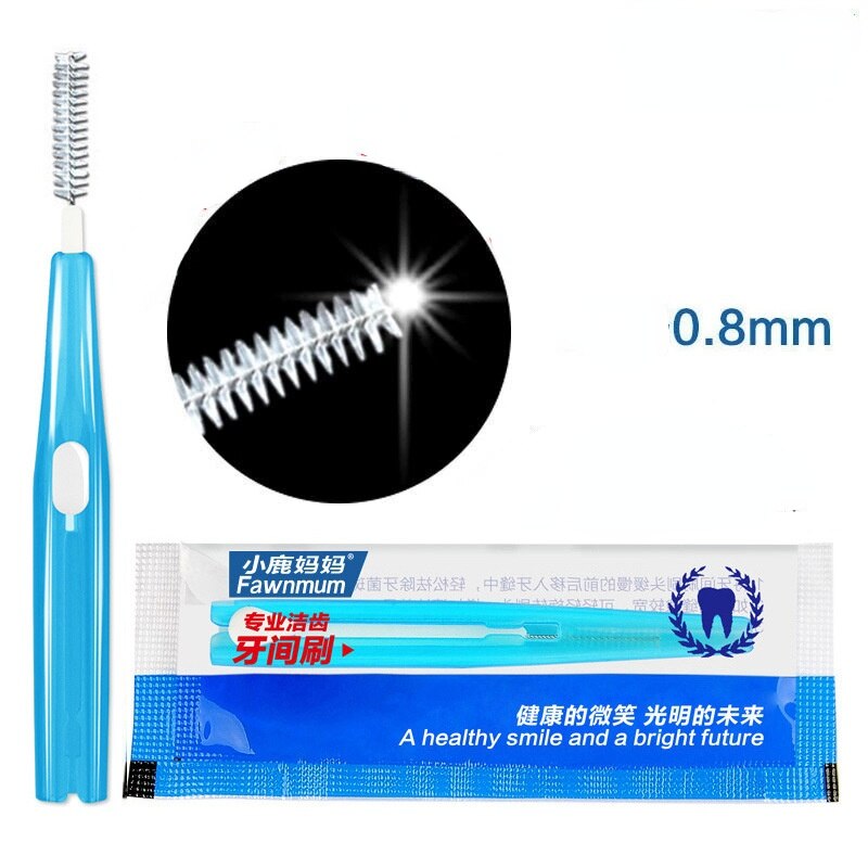 10pc voksne interdental børste ren mellom tennene tanntråd tannpirker munnpleieverktøy: 0.8mm