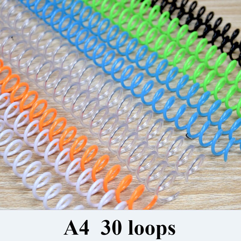 20PCS 30-loch Notebook Bindung Spirale Ring Buch Kunststoff Einzigen Draht Ring Einzigen Spule Verbindliche Lieferungen Spiral Bindung spule