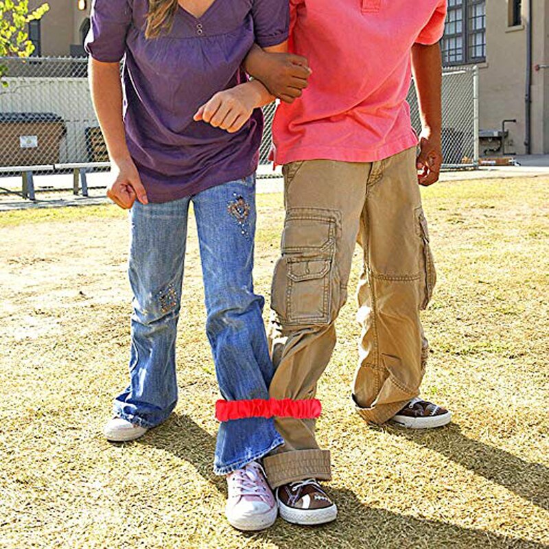 10 PCS 3 Legged Race Bands, 5 Kleuren Elastische Tie Touw