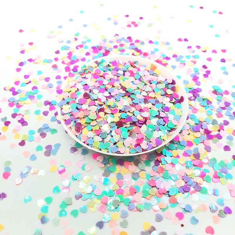 100 G/partij Losse Pailletten Pailetten Naaien Craft Diy Pvc Platte Vijfpuntige Hart Nail Art Manicure/Bruiloft Decoratie confetti: AX-DC