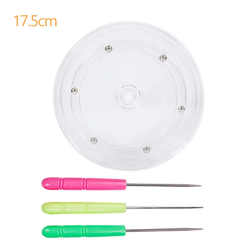 1pc Acrylic Square/Round Cookie Turntable Mini Cake Cupcake Decorating Turntable With Anti-Slip Silicone Mat Decaration Supplies: Brown