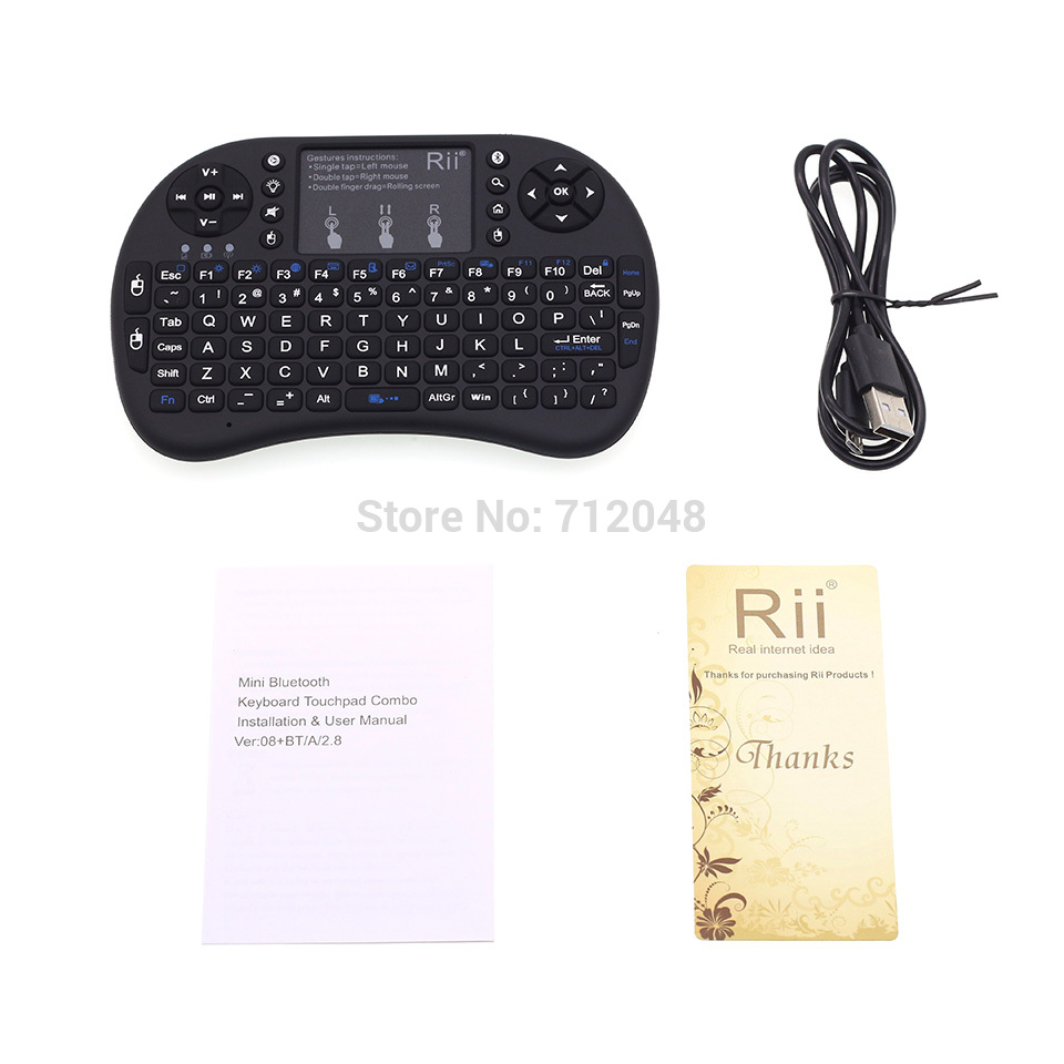 Rii i8+ Backlit Mini Wireless Bluetooth Keyboard Air Mouse with Touchpad for Android TV Box, Mini PC, Projectors, Laptops