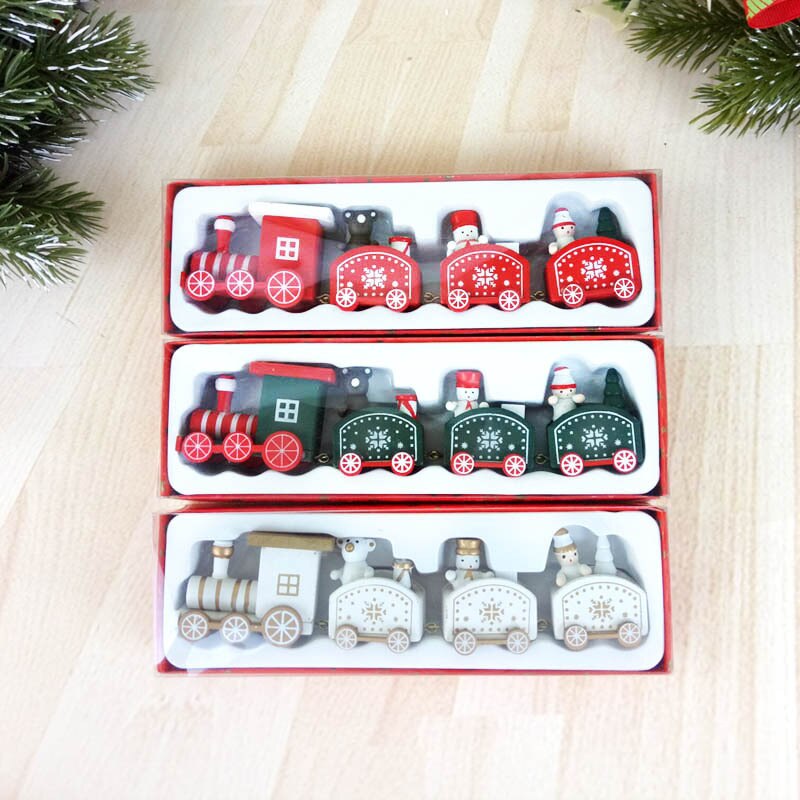 Cute Christmas Wood Small Train Toy Festival Home Decoration Christmas Innovative for Kids Children Navidad 2021Childrens