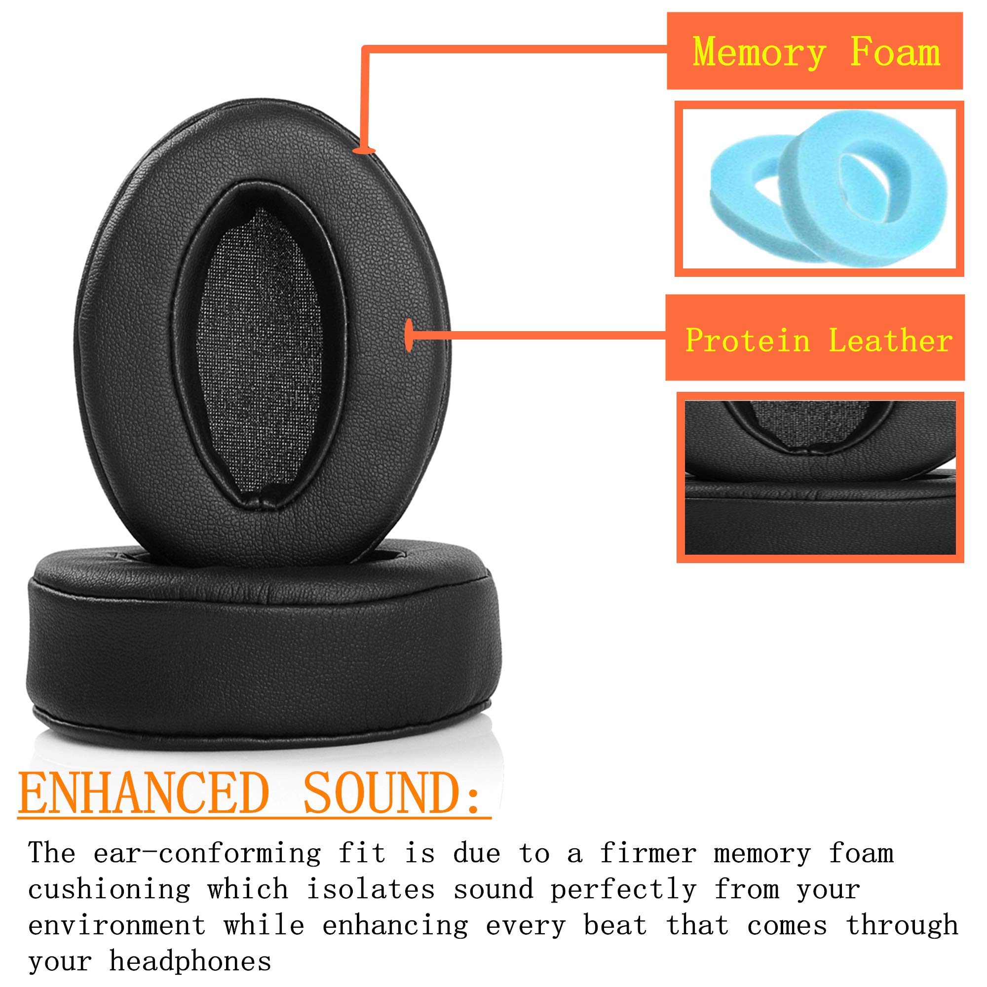 HD4.50BT oorkussens kussen, vervangende traagschuim oorkussens voor Sennheiser HD 4.50BT, HD 4.50BTNC, HD 4.40BT hoofdtelefoon