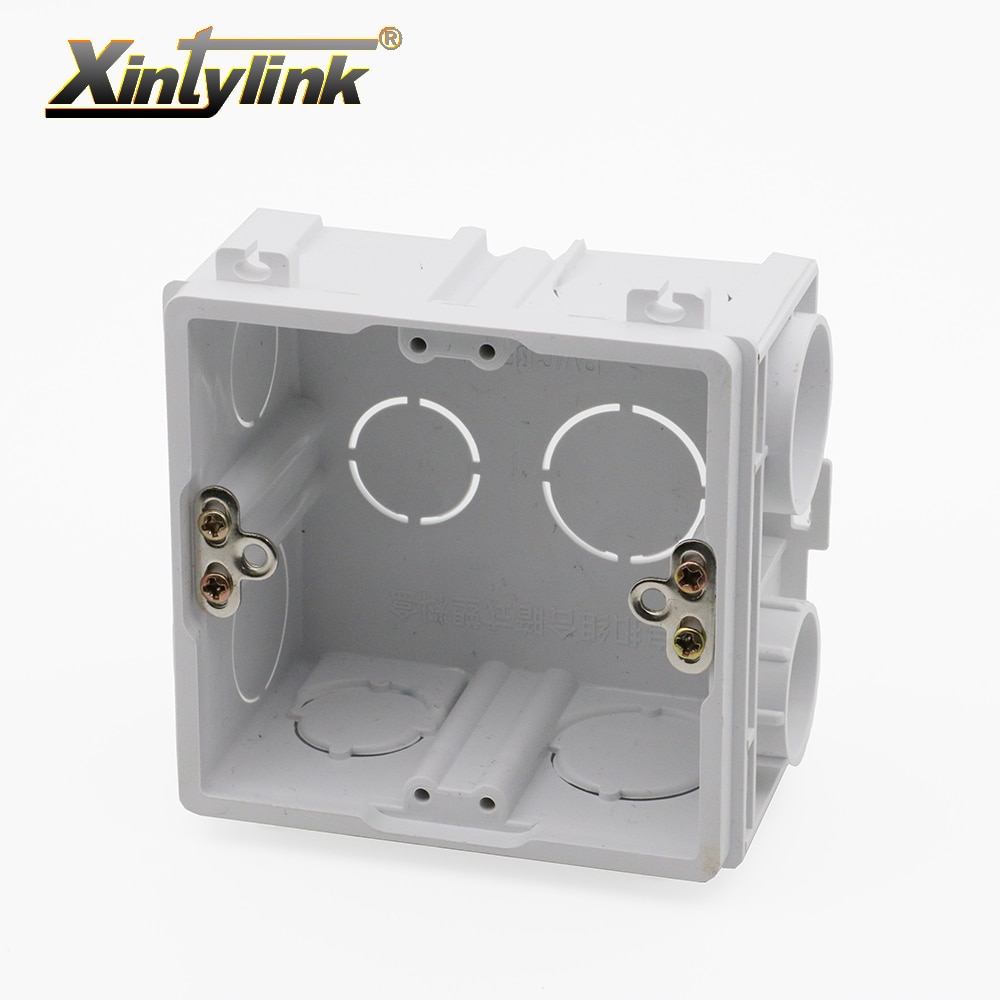 xintylink rj11 rj45 jack Face Plate Back Box rj12 socket junction box embedded wall faceplate box flame retardant pvc 86mm