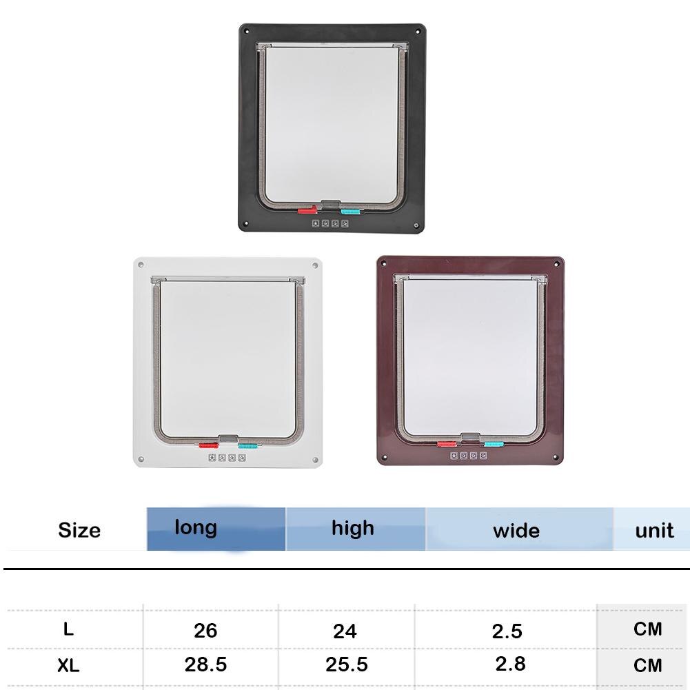 Lockable Dog Cat Security Flap Door 4 Way Kitten Puppy Pets Plastic Gate Interactive Door for Household Animals Cat Dog