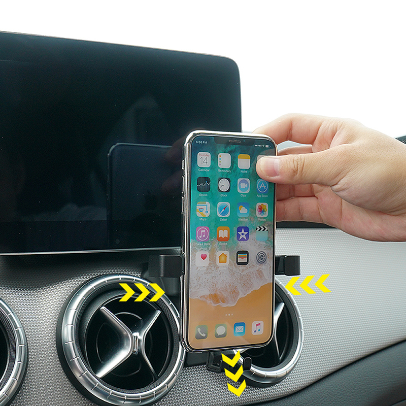 Apto para Mercedes-Benz GLA/A Class/CLA , accesorios de estilo de coche, soporte de teléfono móvil, soporte de montaje en salida de aire de coche, soporte de cuna