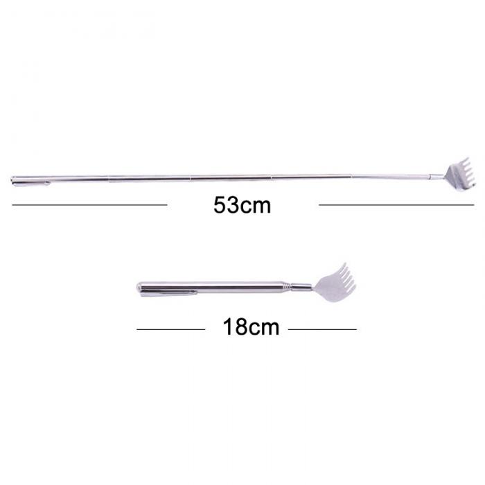 Herramientas de masaje de espalda de acero inoxidable, bolígrafo de bolsillo extensible, portátil, extensible, Clip, rascador, relajación, garra antipicazón