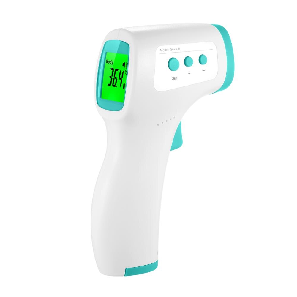 Digital pande termometer ikke-kontakt lcd infrarød termometer feber alarm kropstemperatur måling til baby børn voksne: Grøn