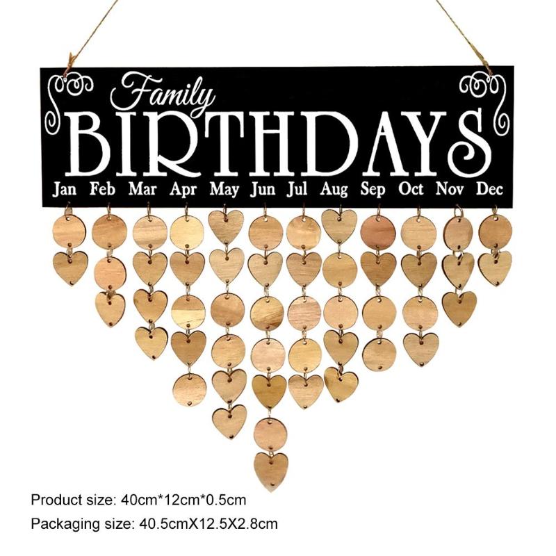 Wooden Birthday Reminder Board Fashionable Family Decorative Calendar Ornament Necessary Birthday Party Gadgets: Default Title