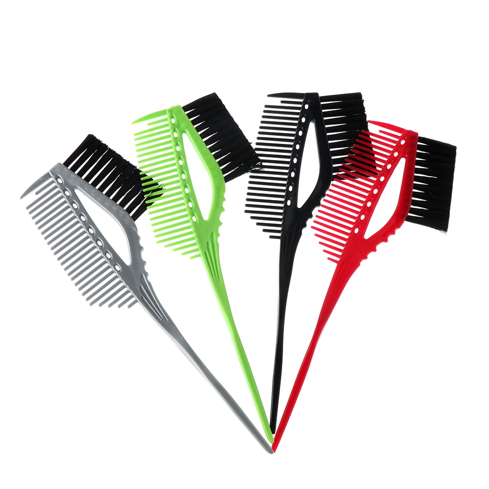Pincel tinte cabello de doble cara de plástico para salón de mezcla de coloración, herramienta de peluquería, 1 unidad