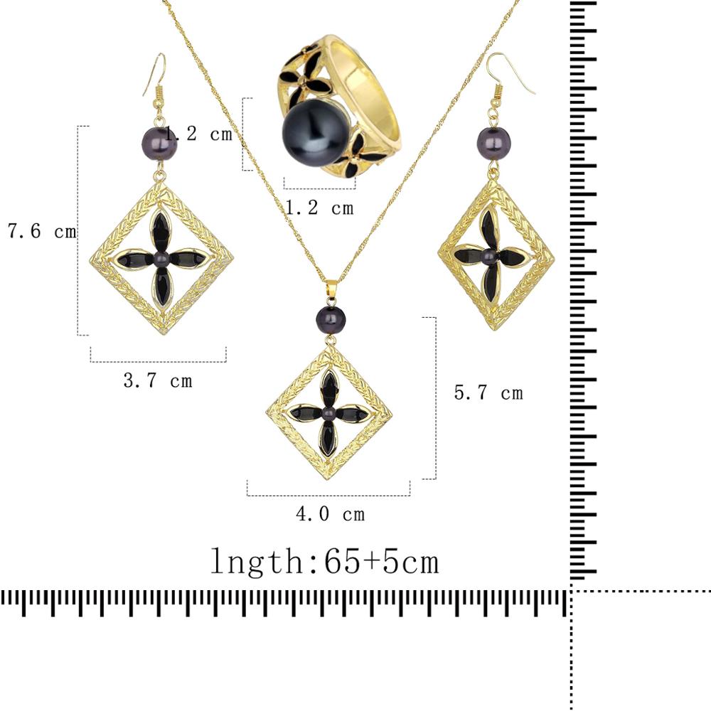 Cring Coco Hawaje polinezyjskie złote zestawy biżuterii damskie modny spadek kolczyki i naszyjniki aluminiowe pierścienie zestaw biżuterii 2020 gorący