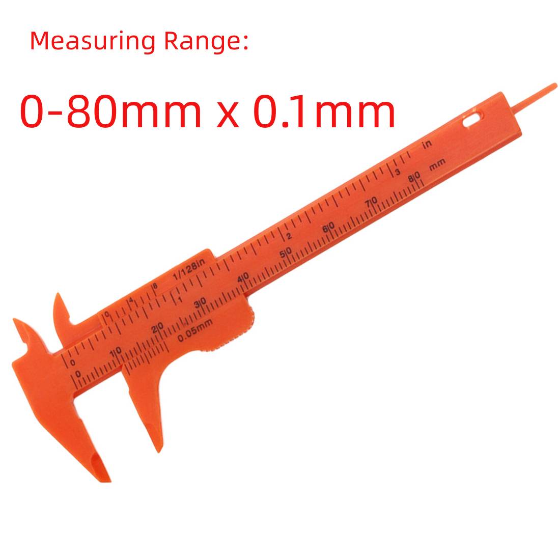 0-150mm/ 0-80mm regel skala plast vernier skyvelære måling student mini verktøy linjal til dybde / høyde / turnuskandidat / ekstern: 0-80mm oransje