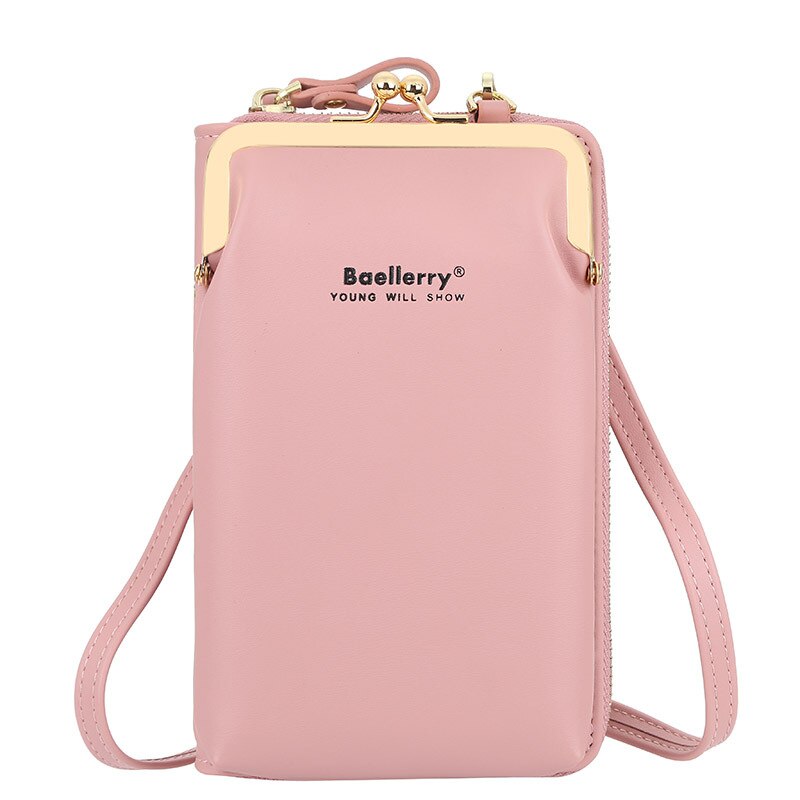 Bolso pequeño para mujer y niña, bandolera para teléfono móvil, informal, bolso cruzado: Rosa