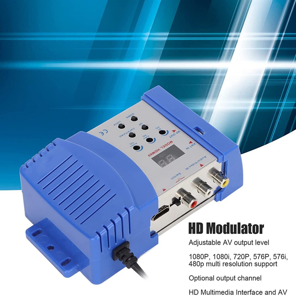SDR HDM69 Digital RF HDMI-compatible Modulator AV to RF Converter VHF UHF PAL Standard Portable Modulator for EU 100-240V