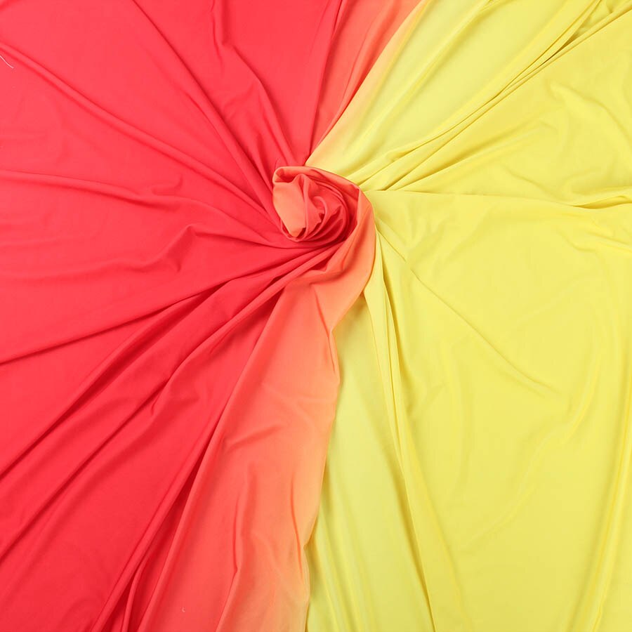2 tone ombre spandex fabric gradient elastic material for dancerwear leotard Latin Clothing Lycra Stretch Fabric by Yard: Yellow and Red