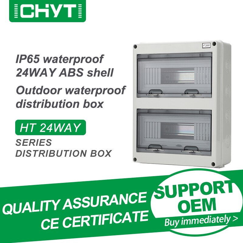 Outdoor Waterproof Rainstorm Proof HT 18WAY IP65 PC Plastic Electrical Junction Box MCB Switch Panel Mounted Distribution Box