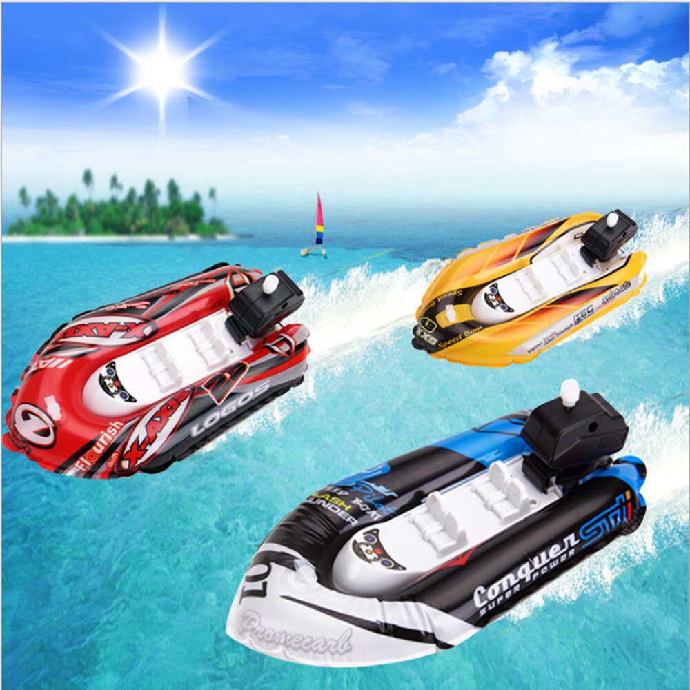 Opblaasbare Speedboot Wind Up Speelgoed Float In Water Kids Speelgoed Uurwerk Speelgoed Baby Bad Speelgoed Water Play Game voor Kinderen Jongen Speelgoed