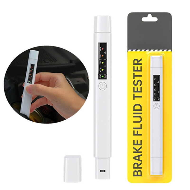 LED Digital Car Brake Fluid Tester Pen Oil Tester Brake Liquid Testing 5 LED Indicators High-sensitive Sensor